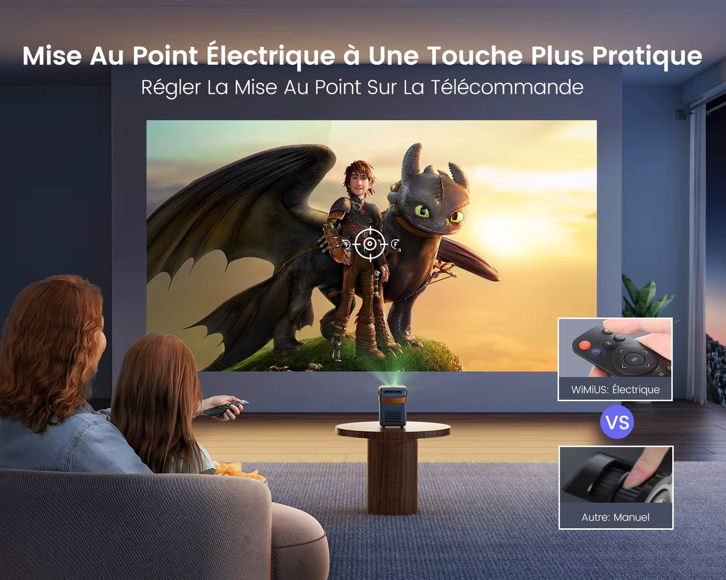 Portable Theater Projector WIMIUS, 18000Lumens, 5G Wifi, Bluetooth, Full HD Charging Socket, Screen 1080P, Home Cinema